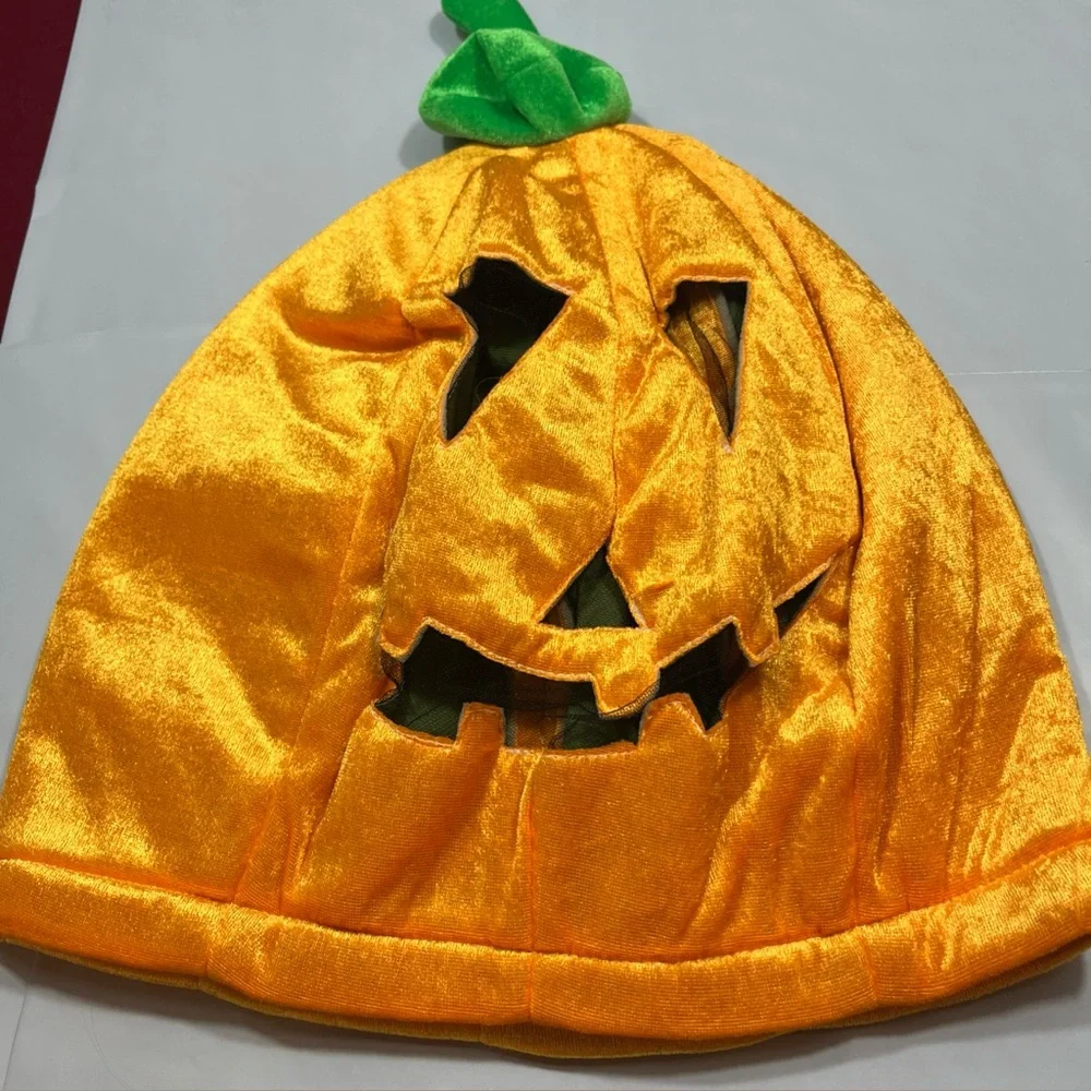 Pumpkin Head MASK Orange Jack-o’-lantern Halloween Costume Smiling Face ADULT OS
